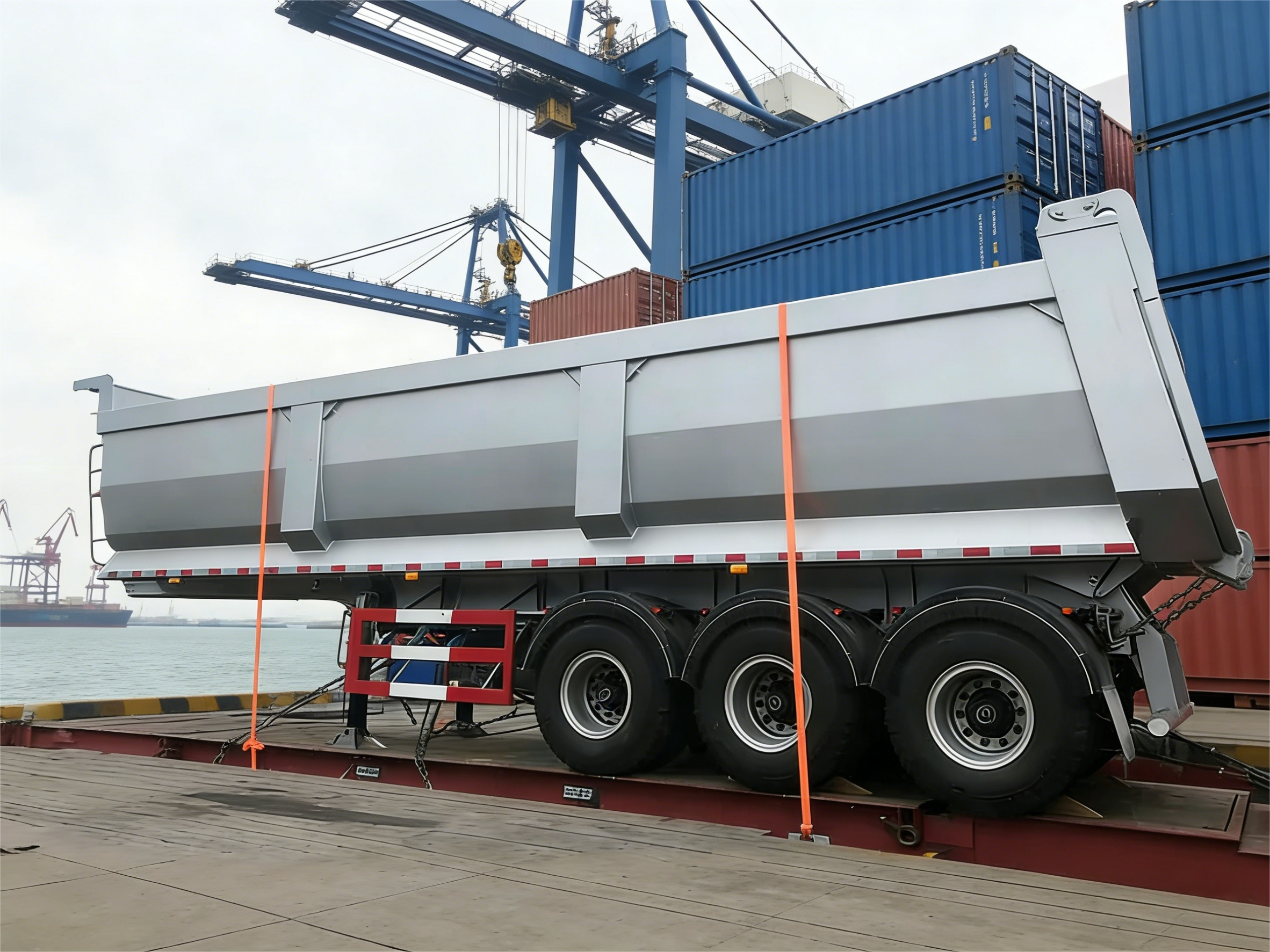 Sinotruk CIMC em forma de U reboque basculante de 3 eixos para trabalhos pesados